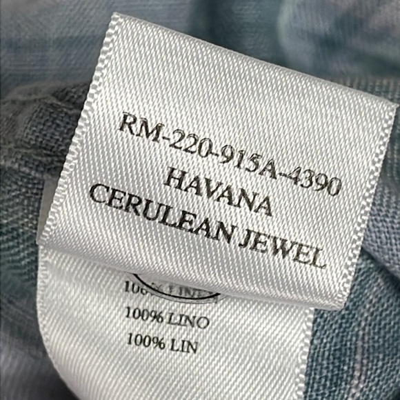 New Rails Mens Havana Plaid Denim Sport Shirt Linen Button Front Long Sleeve S - Picture 13 of 14